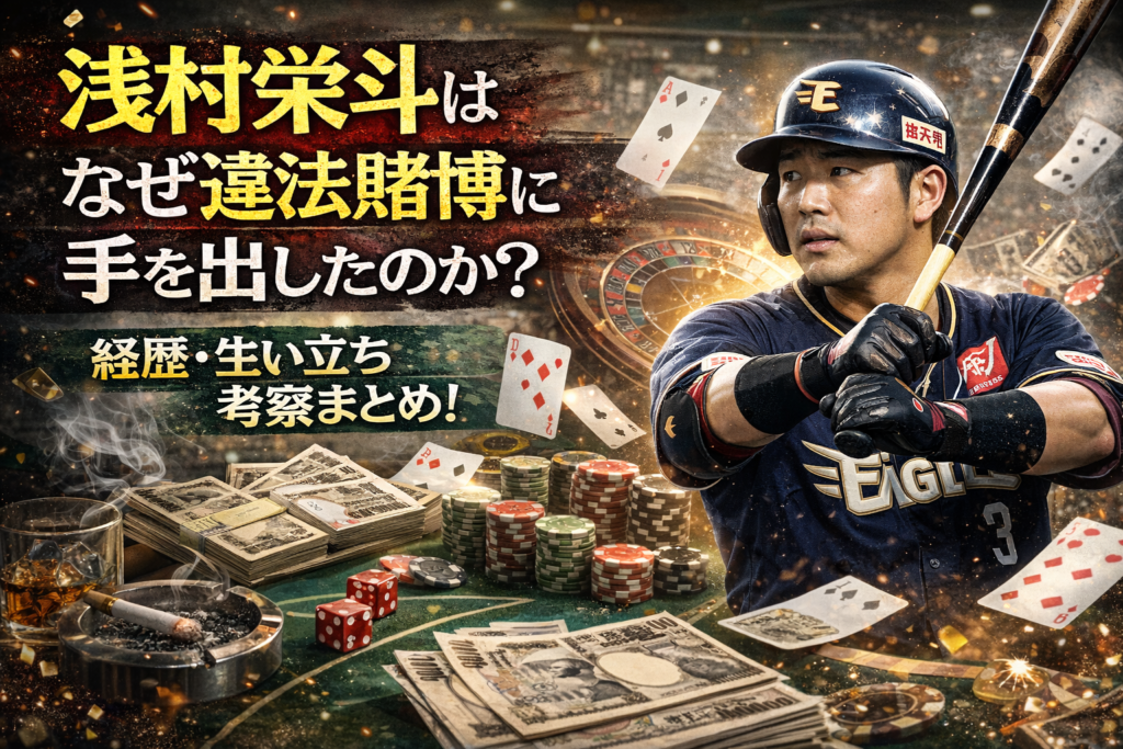 浅村栄斗はなぜ違法賭博に手を出したのか?経歴・生い立ち考察まとめ!
